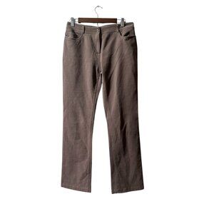 Eileen Fisher Straight Flare Pants Womens Small Brown Super Soft Mid Rise Luxury